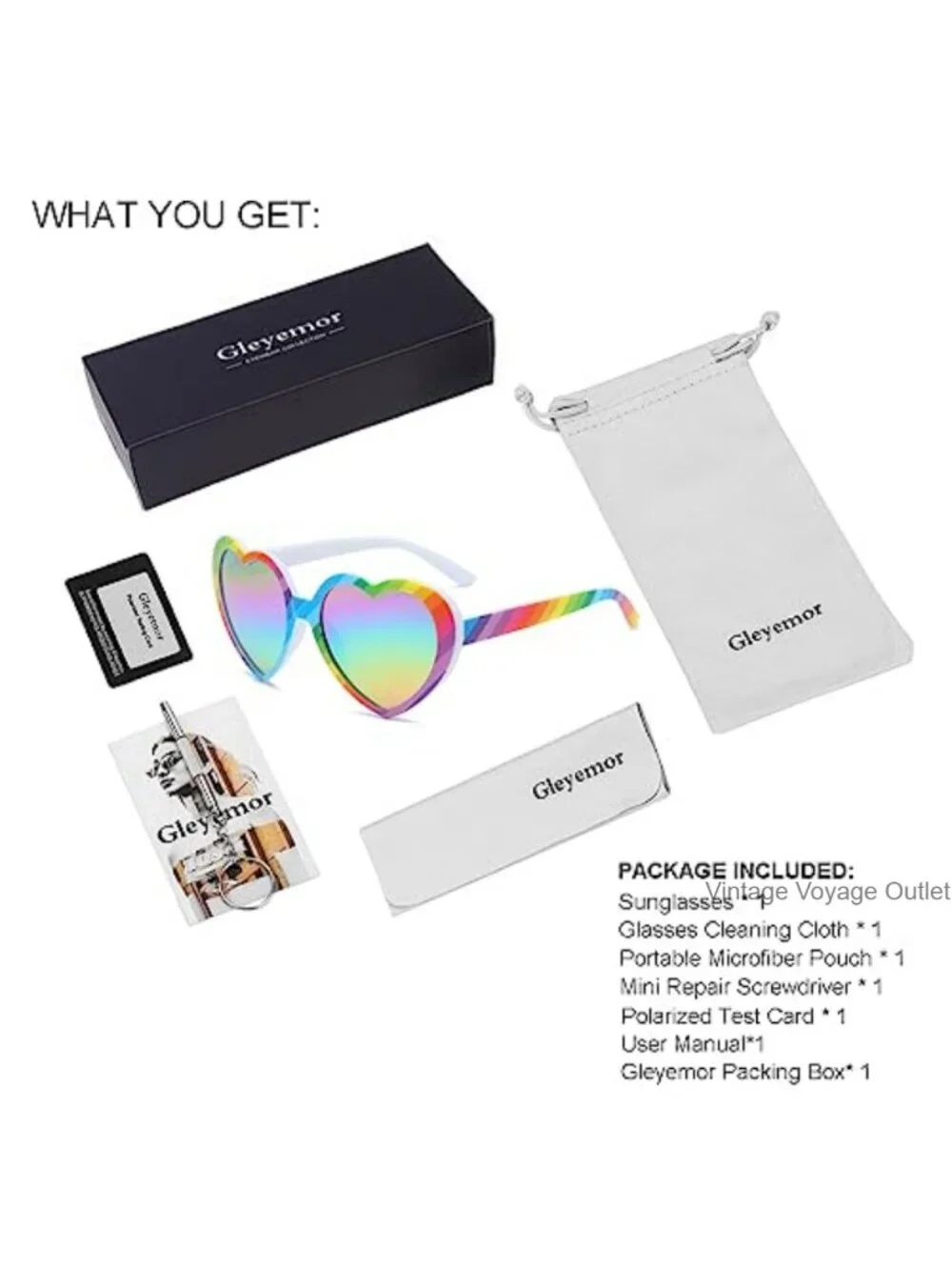 Polarized Heart Sunglasses for Women UV400 Protection Glasses